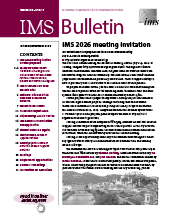 IMS Bulletin 54(7) cover image