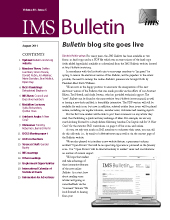 IMS Bulletin 40(5) cover image